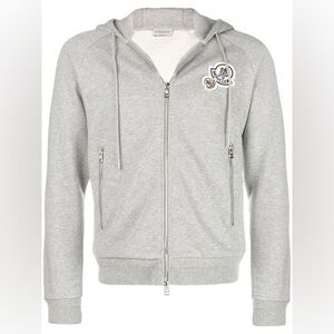 Montcler gray patch zip up hoodie